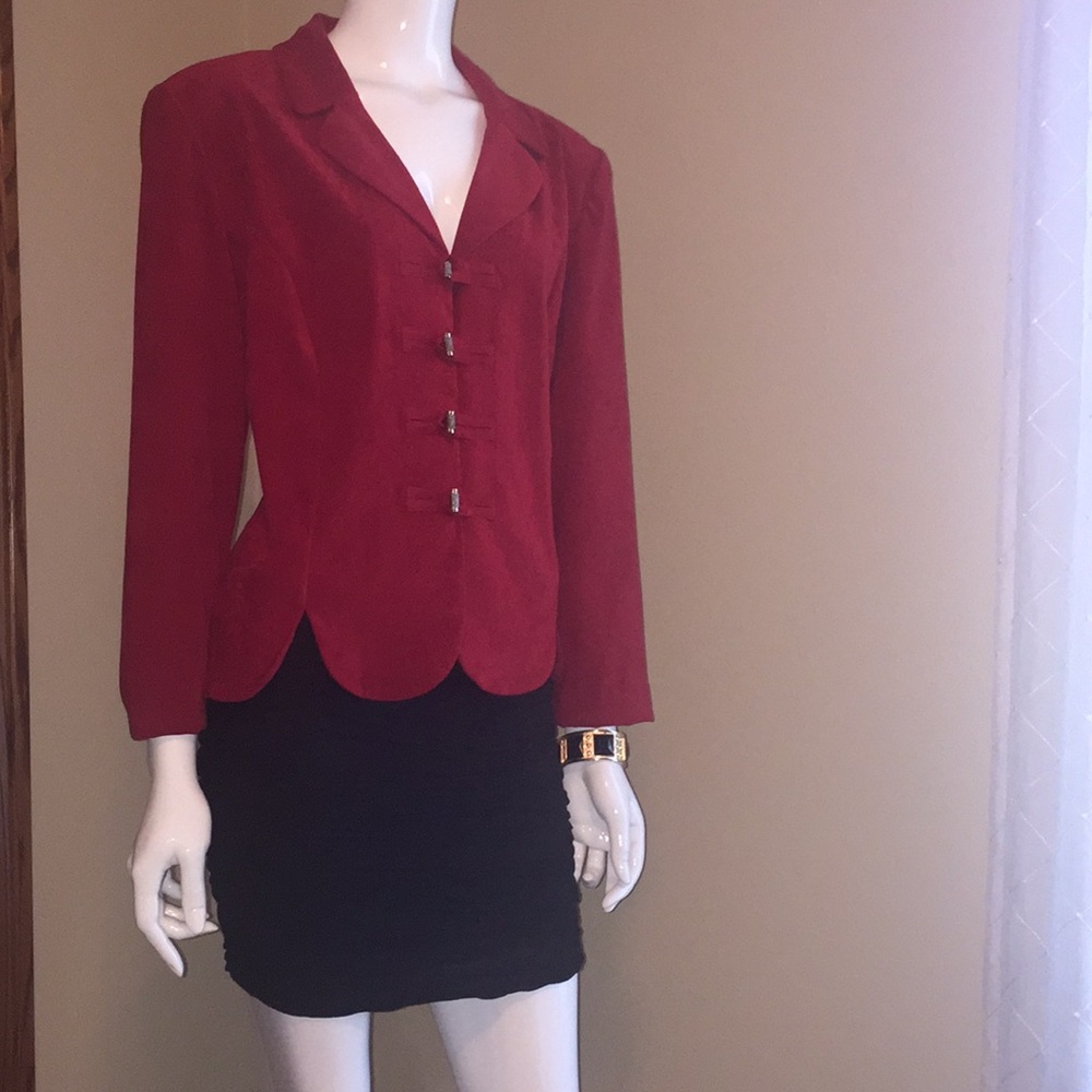 Leslie Fay, red business blazer size 16P